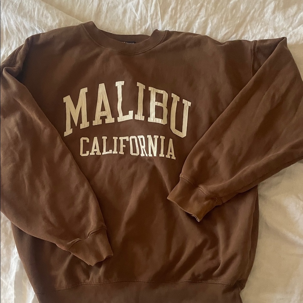 Brown Malibu California Brandy Melville sweatshirt